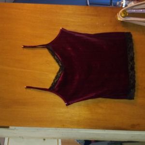 Red velvet lingerie top sleep in